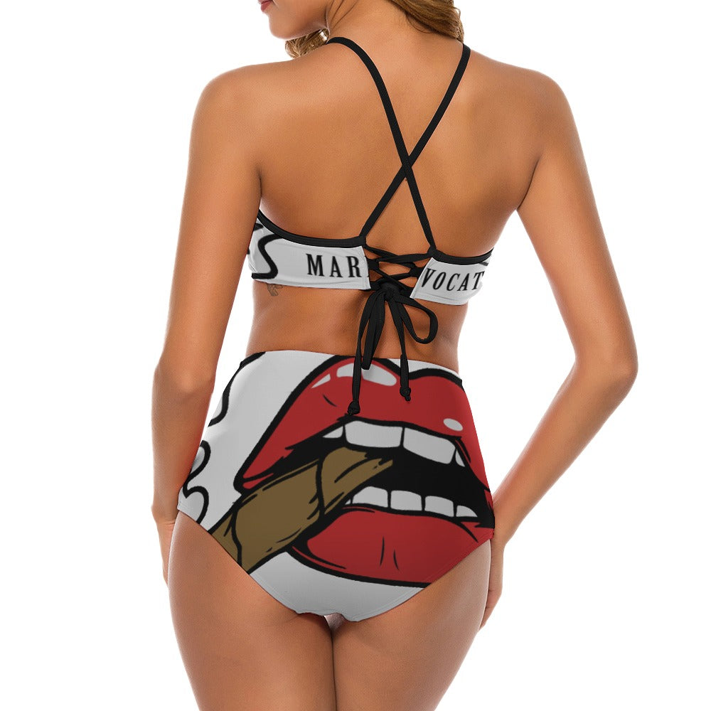 Pretty Pothead Suspender Swimsuit